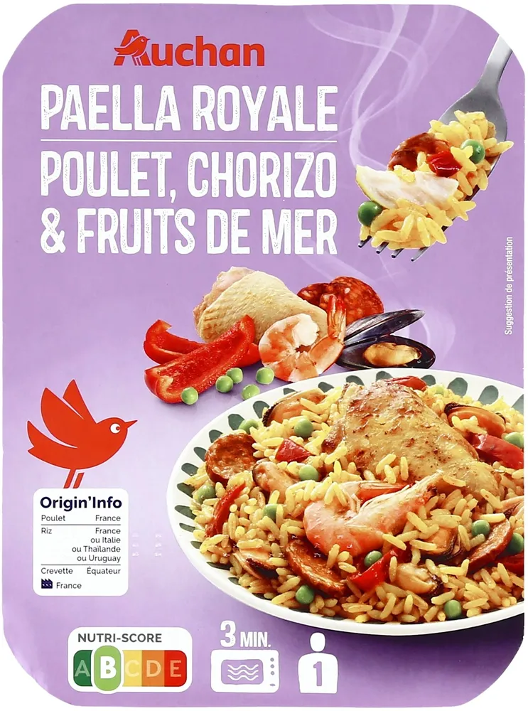 Paella poulet et fruits de mer