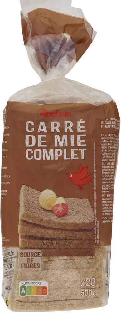 Pain de mie complet sans croute