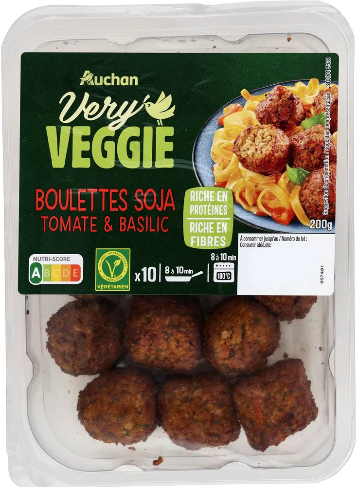 BOULETTES SOJA TOMATE et BASILIC