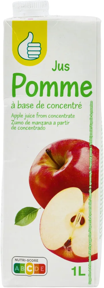 Jus pomme à base de concentré