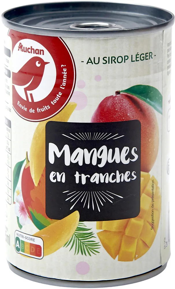Mangues en tranches au sirop léger