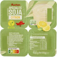 Spécialité au Soja citronPicto : Soja Origine France issu d'une filière contrôlée