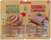 Terrine de campagne dorée au fourMousse de canard au Porto