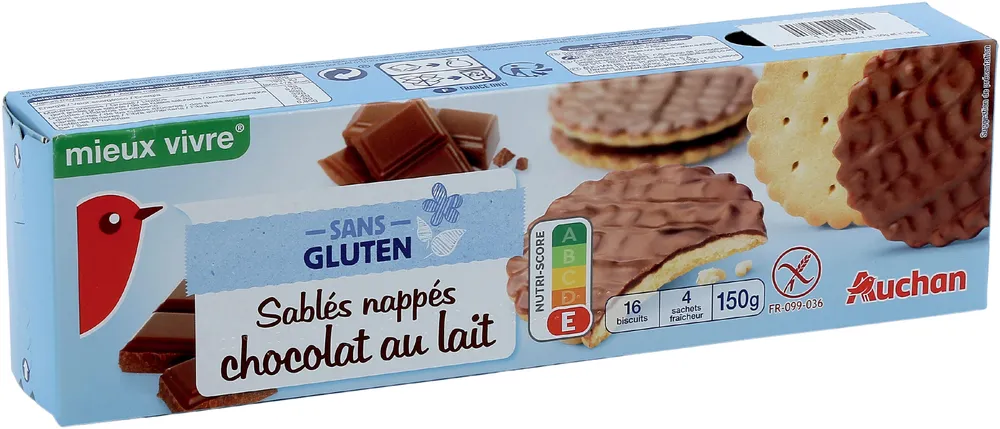 Sablés nappés chocolat au lait