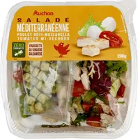 Salade Méditerranéennepoulet rôti -mozzarella - tomates mi-séchéessauce vinaigrette au vinaigre balsamique
