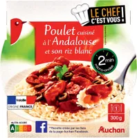 Poulet cuisiné à l'Andalouse et son riz blanc