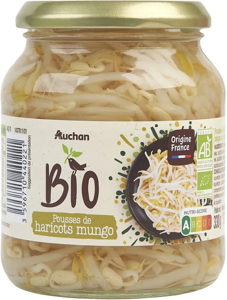 Pousses de Haricots Mungo issues de l'agriculture biologique