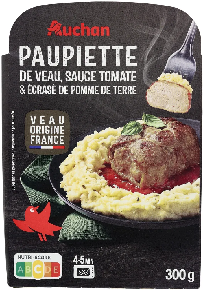 PAUPIETTE DE VEAU SAUCE TOMATE et ECRASE DE POMME DE TERRE