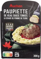 PAUPIETTE DE VEAU SAUCE TOMATE et ECRASE DE POMME DE TERRE