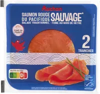 Saumon rouge du Pacifique - sauvage*Salage traditionnel - Fumé au bois de hêtrePoissons pêchés en Pacifique Nord-Est ou Nord-Ouest, voir sur la face avant