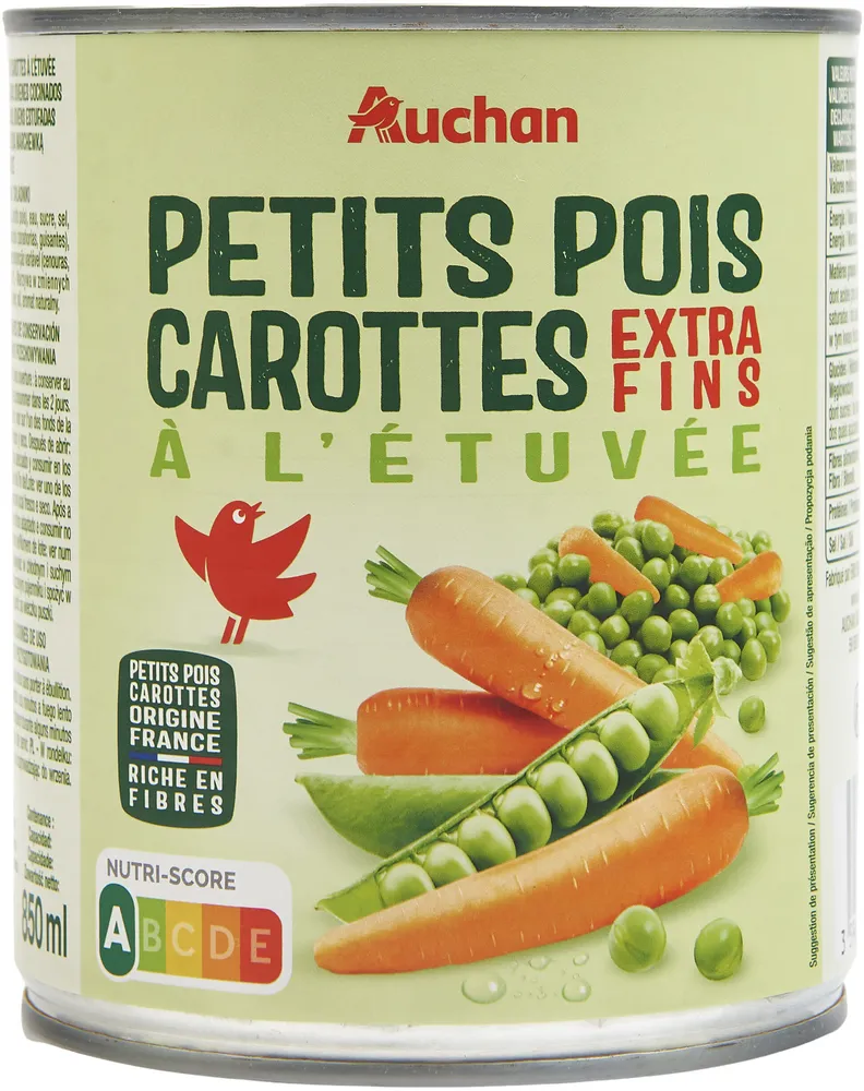 Petits pois extra-fins et jeunes carottes à l'étuvée