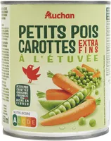 Petits pois extra-fins et jeunes carottes à l'étuvée
