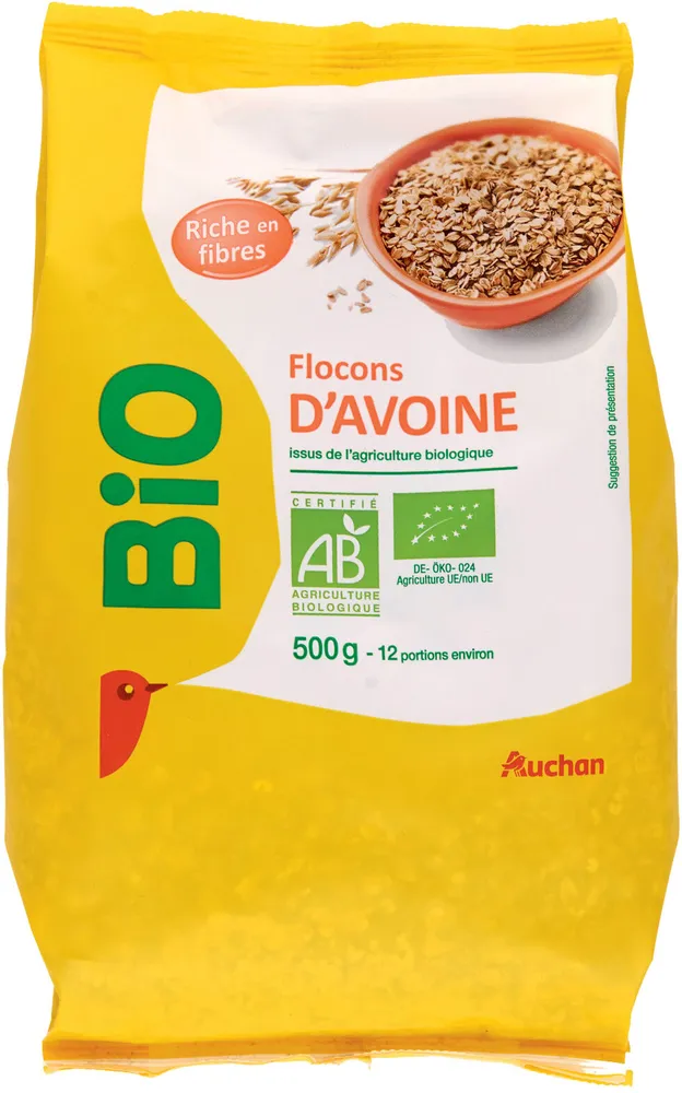 Auchan biod flocons d avoine 500g