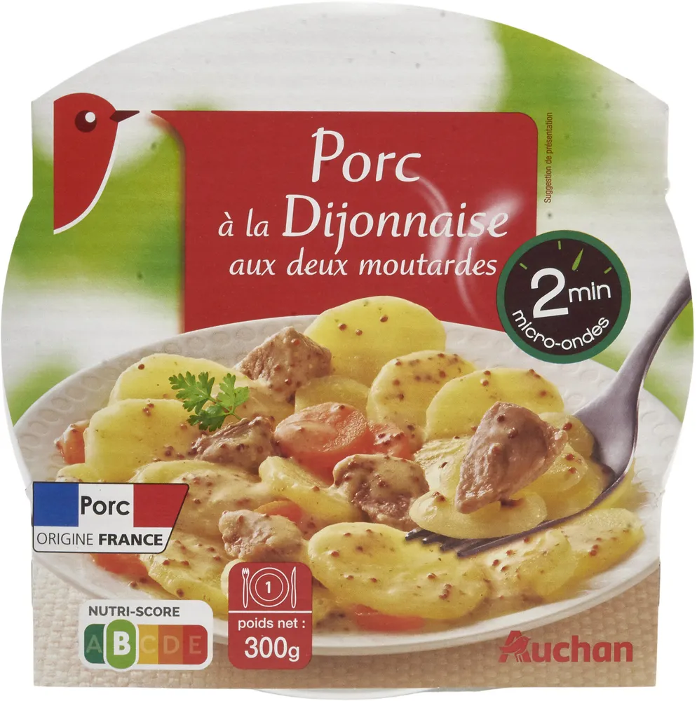 Porc à la dijonnaise aux deux moutardes