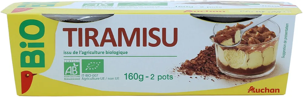 Tiramisuissu de l'agriculture biologique Logo AB Logo Européen (feuille étoilée) IT-BIO-007Agriculture UE / non UE