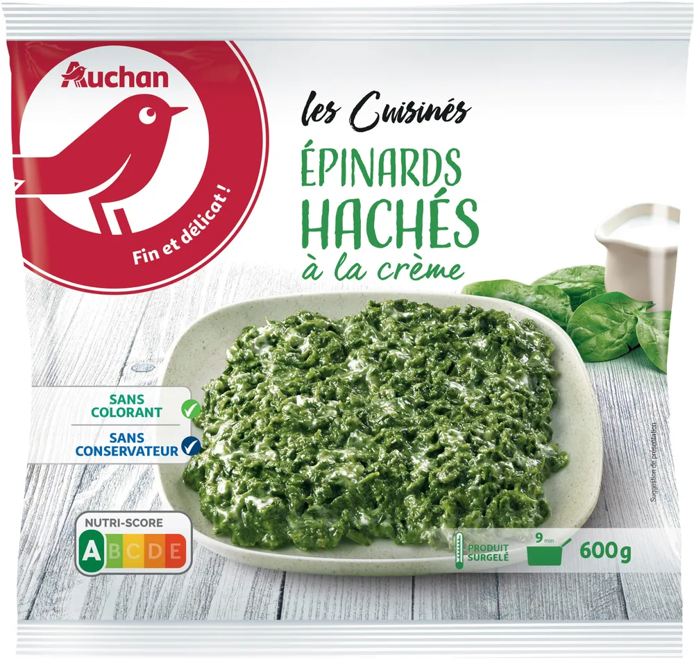 Epinards hachés à la crème