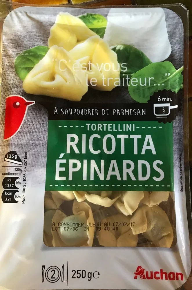 Tortellini ricotta épinards