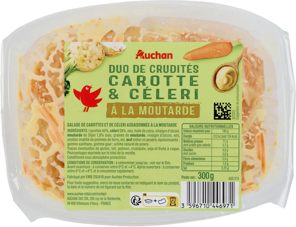DUO DE CRUDITES CAROTTE et CELERI A LA MOUTARDE