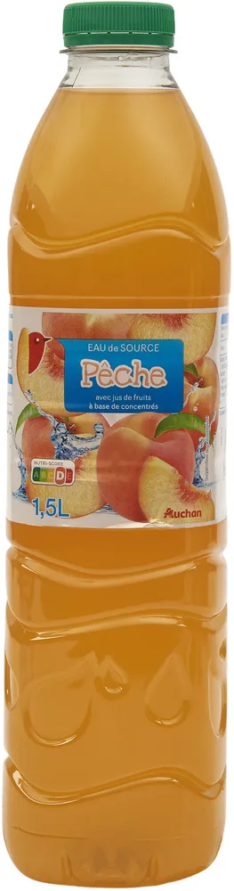 Eau de source pêche - avec jus de fruits à base de concentrés