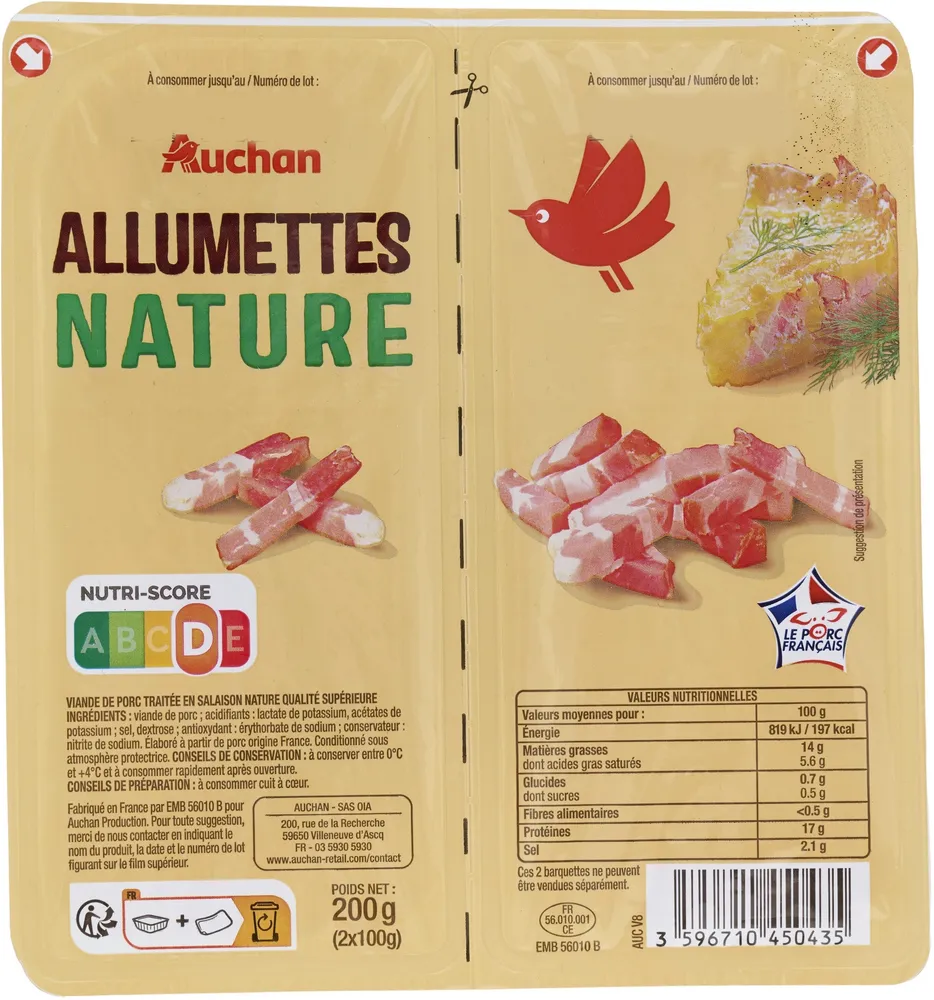 Allumettes nature qualité supérieure