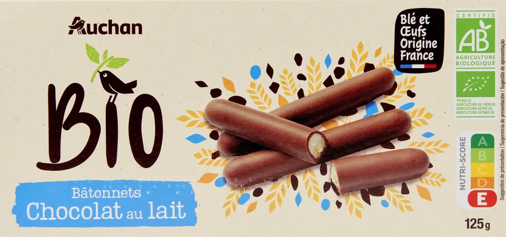 Bâtonnets chocolat au lait