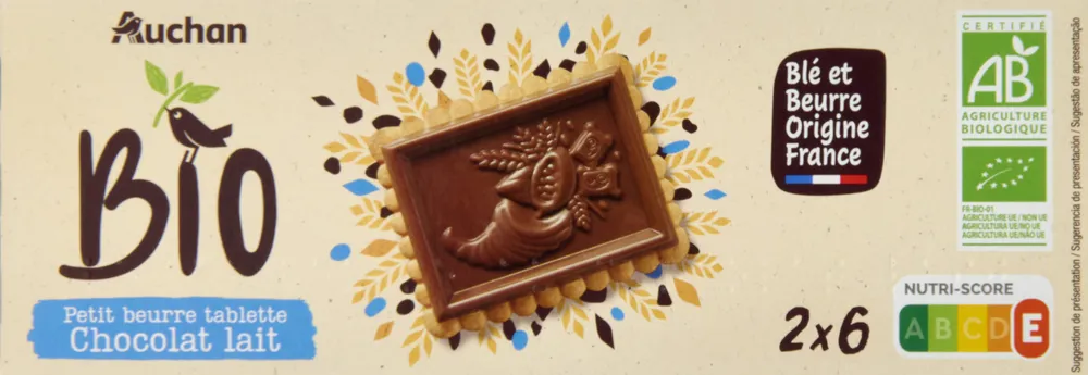 Petit beurre tablette chocolat lait bio