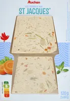Terrine aux Saint Jacques** Argopecten purpuratus, Zygochlamys patagonica, Chlamys nobilis, Pecten maximus, Chlamys opercularis. Origines : Pérou, Argentine, Vietnam, USA, Indonésie, Iles Féroé, Royau
