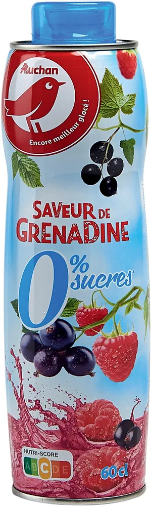 Parfum GRENADINE- 0% de sucre** Sans sucre pour 20cl de boisson diluée 1 pour 7