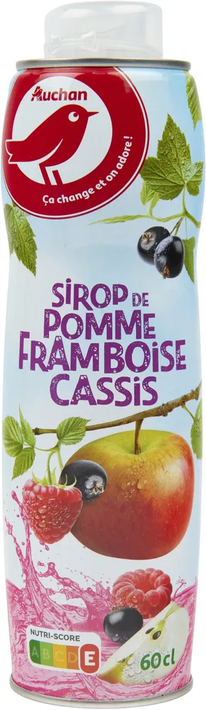 Sirop de pomme cassis et framboise