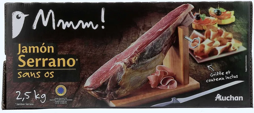 Coffret 1/2 Jambon Serrano NOEL SUPPORT + COUTEAU