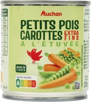 Petits pois extra fins et carottes à l'étuvée