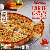 Tarte saumons, poireaux à la crème fraiche