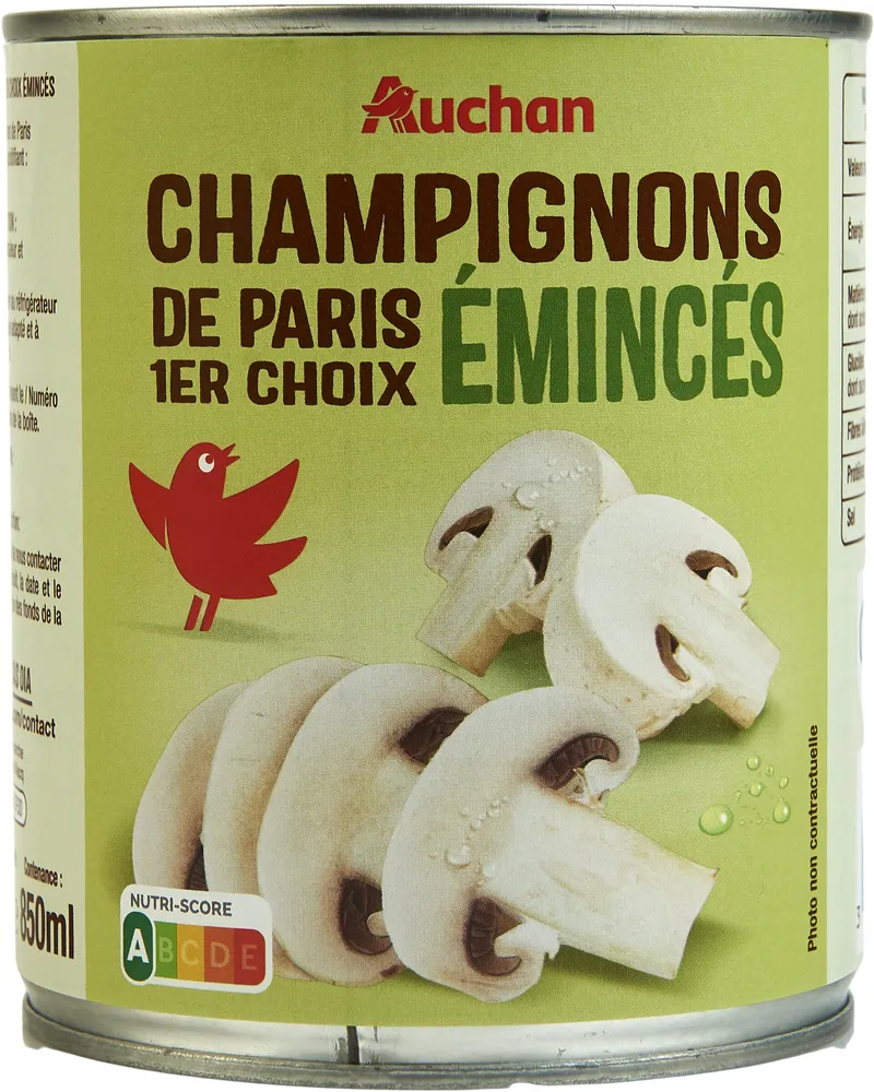 Champignons de Paris 1er choix Emincés