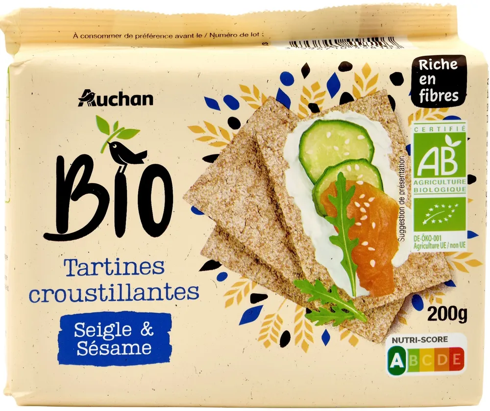 Tartines au seigle et graines de sésame