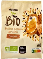 Petits Pains Grillés Complet sans sucres ajoutés biologique