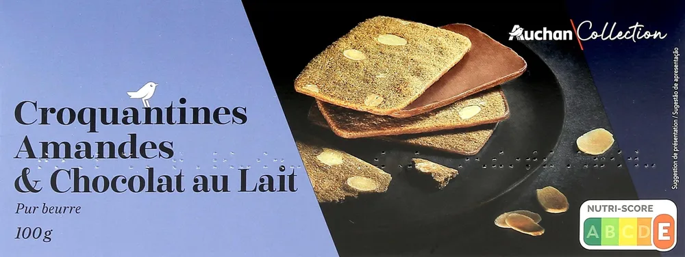 Croquantines amandes et chocolat au lait, pur beurre