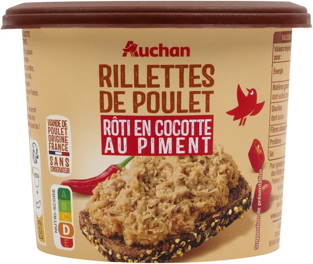 Rillettes de poulet rôti en cocotte au piment