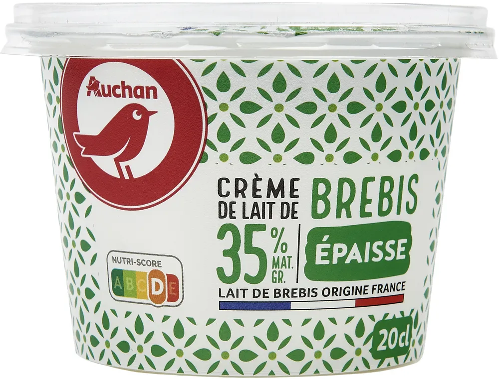 Crème de lait de Brebis Épaisse35% Mat. Gr.