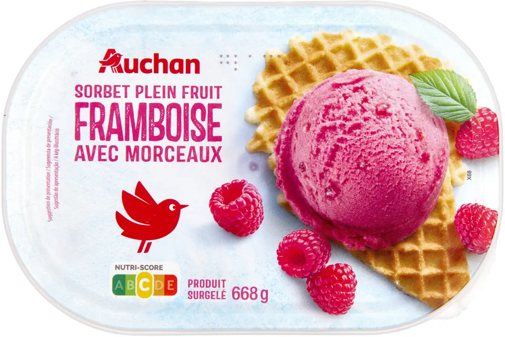 sorbet plein fruitFRAMBOISEavec morceaux