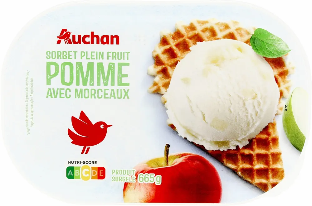 sorbet plein fruit POMMEavec morceaux