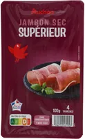 Jambon sec supérieur Auchan, sans conservateur, 7 mois d'âge