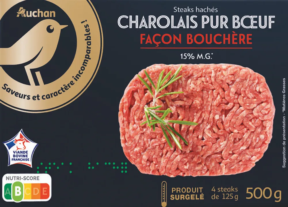 Steaks hachés façon bouchère 15% de matières grasses