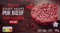 STEAKS HACHES PUR BOEUF Facon bouchère 15% de Matières grasses