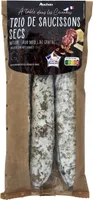 Trio de saucissons secs Nature, aux Noix, au CantalFabrication artisanale