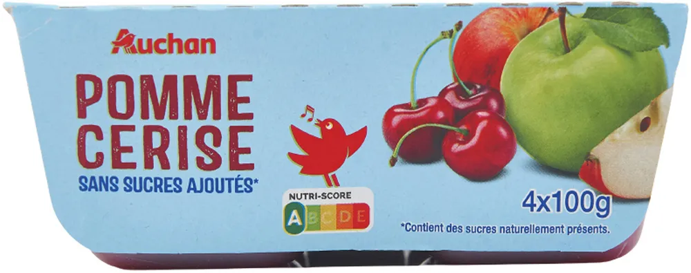 Pomme cerise sans sucres ajoutés** contient des sucres naturellement présents.