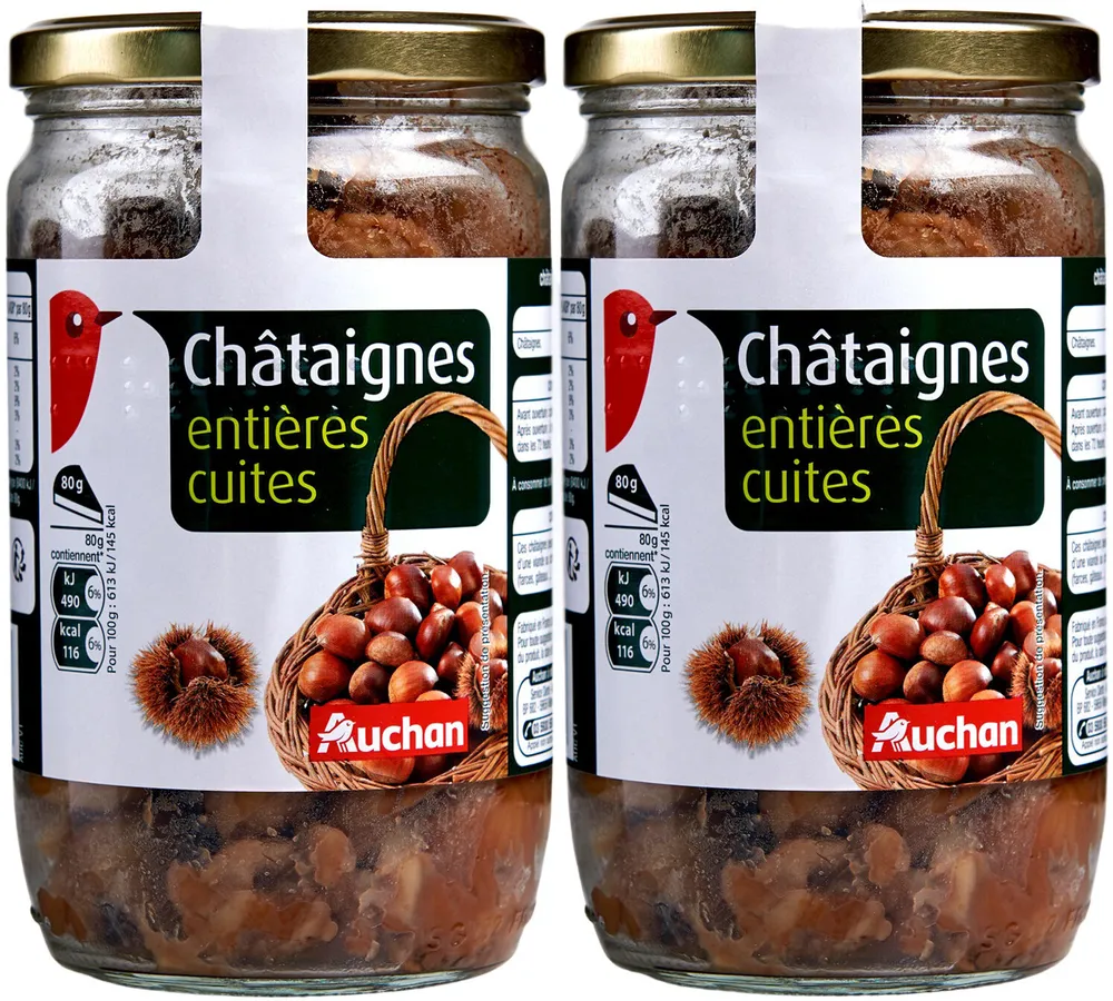 Châtaignes entières cuites