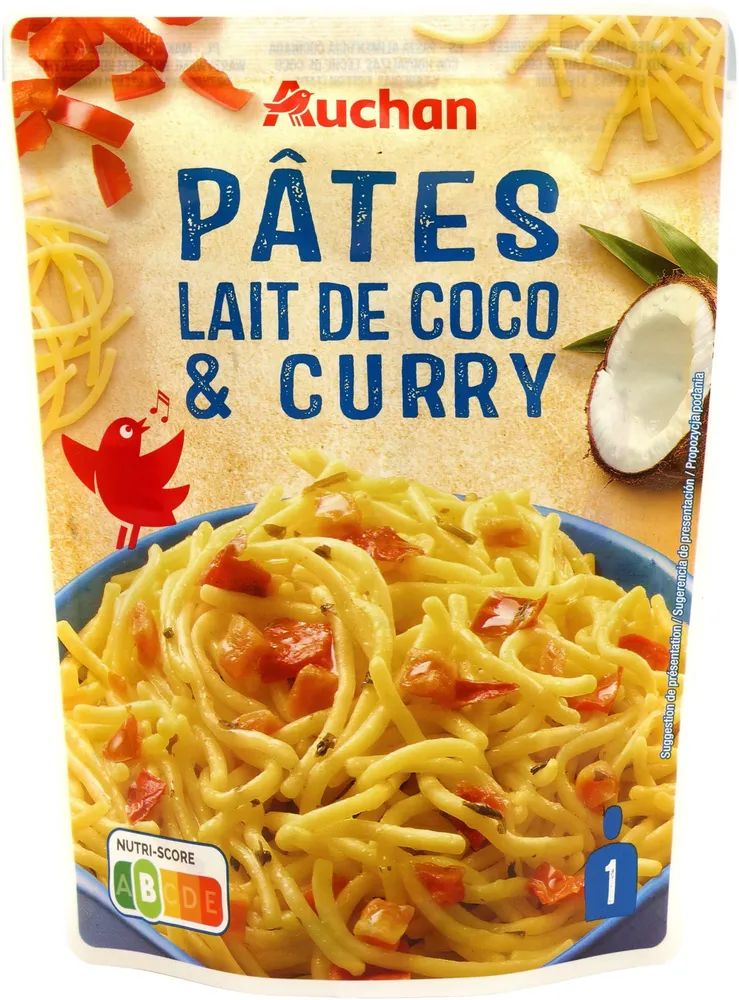 Pâtes - lait de coco curry