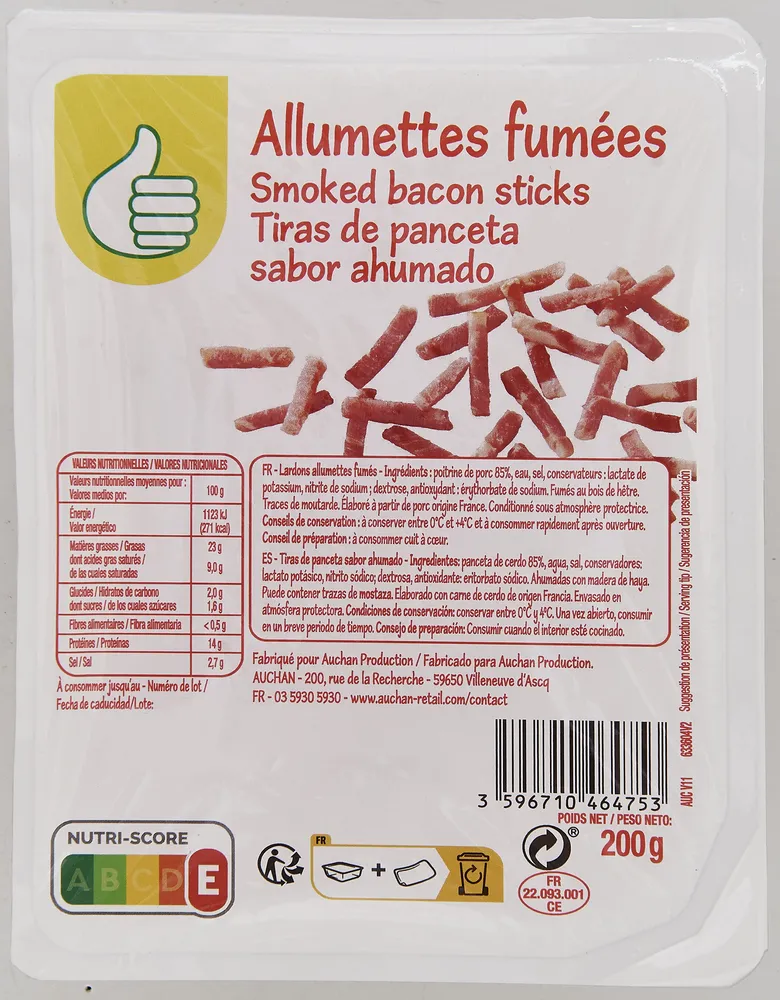 Lardons allumettes fumés