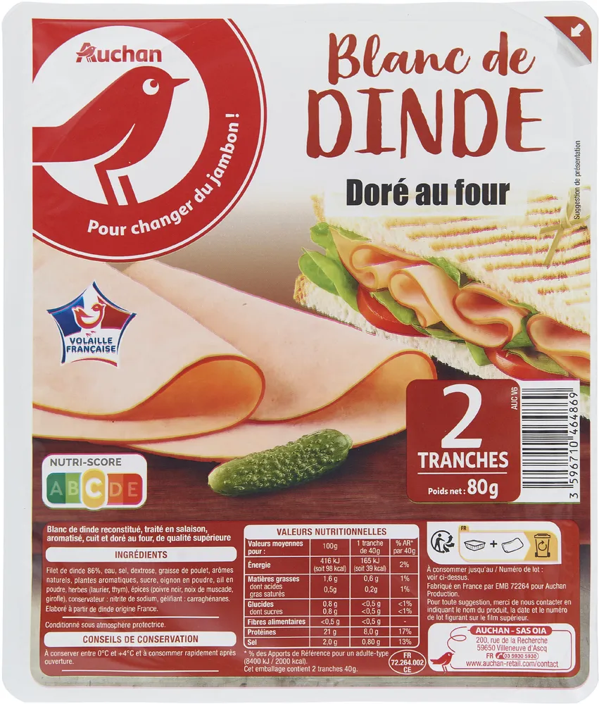 Blanc de dinde doré au four