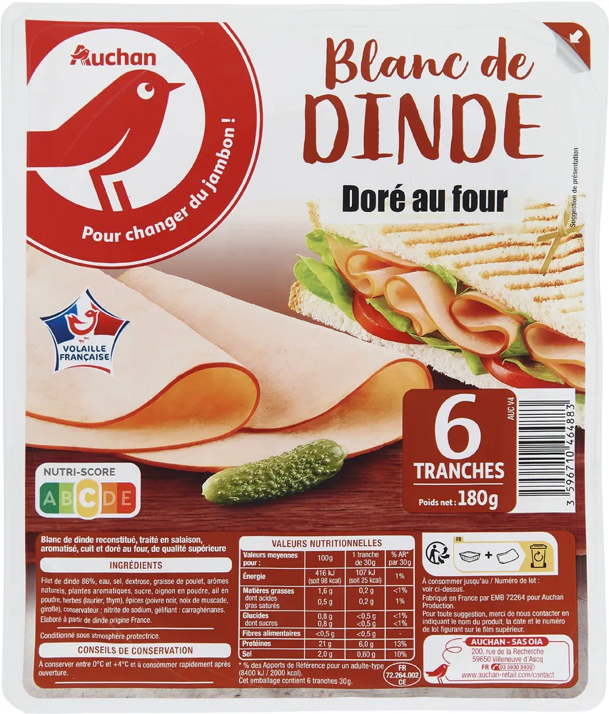 Blanc de dinde doré au four